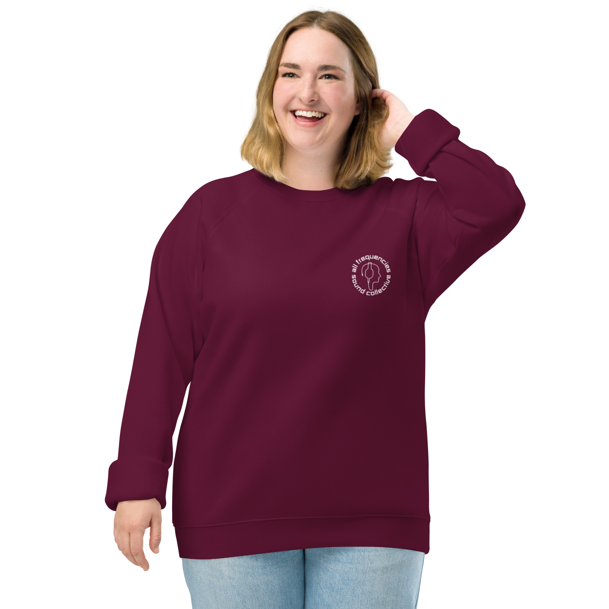 Unisex organic raglan sweatshirt - Image 4